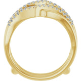 14K Gold Round Natural Diamond Ring Guard IX - Yellow Gold - view 4