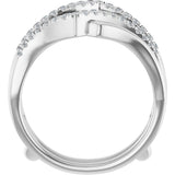 Platinum Round Natural Diamond Ring Guard – 1/4 CTW - view 2
