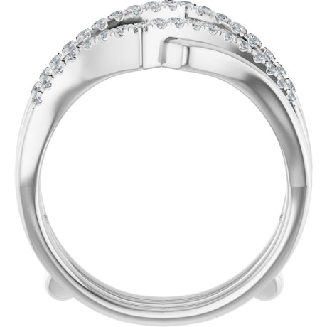 Platinum Round Natural Diamond Ring Guard – 1/4 CTW - view 2