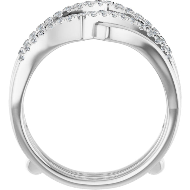 Platinum Round Natural Diamond Ring Guard – 1/4 CTW - view 2