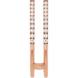 14K Gold Round Natural Diamond French-Set Cathedral-Style Ring Guard - Rose Gold - view 4