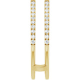14K Gold Round Natural Diamond French-Set Cathedral-Style Ring Guard - Yellow Gold - view 4