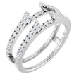 Platinum Round Natural Diamond French-Set Cathedral-Style Ring Guard