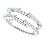 Platinum Round Natural Diamond French-Set Cathedral-Style Ring Guard - view 5