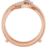 14K Gold Natural Diamond Ring Guard II - Rose Gold - view 2