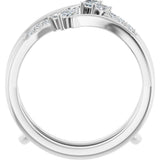 Platinum Natural Diamond Ring Guard II - view 2