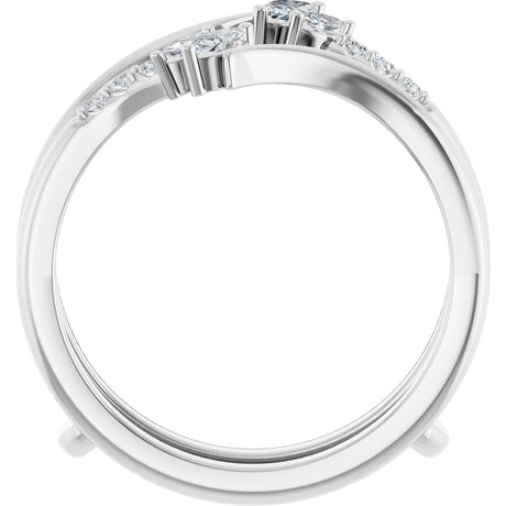 Platinum Natural Diamond Ring Guard II - view 2