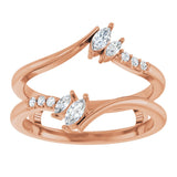 14K Gold Natural Diamond Ring Guard II - Rose Gold - view 3