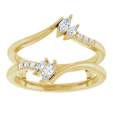 14K Gold Marquise Lab-Grown Diamond Ring Guard - Yellow Gold - view 3