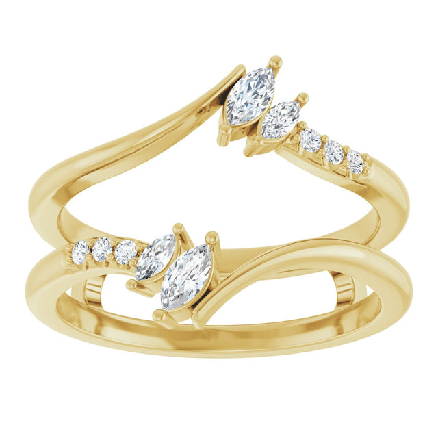 14K Gold Marquise Lab-Grown Diamond Ring Guard - Yellow Gold - view 3
