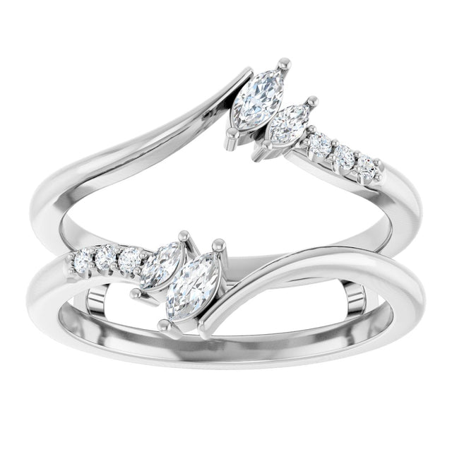 Platinum Natural Diamond Ring Guard II - view 3