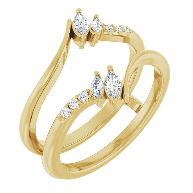 14K Gold Natural Diamond Ring Guard II - Yellow Gold