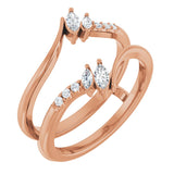 14K Gold Natural Diamond Ring Guard II - Rose Gold