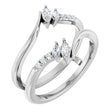 14K Gold Marquise Lab-Grown Diamond Ring Guard - White Gold