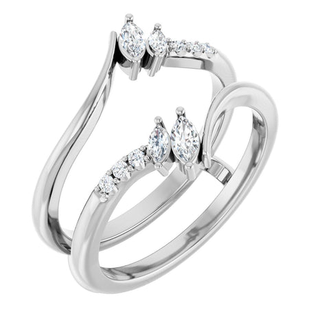 Platinum Marquise Lab-Grown Diamond Ring Guard