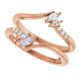 14K Gold Marquise Lab-Grown Diamond Ring Guard - Rose Gold - view 5