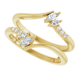 14K Gold Marquise Lab-Grown Diamond Ring Guard - Yellow Gold - view 5