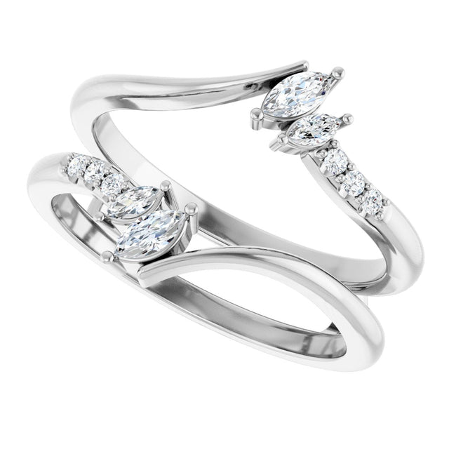 Platinum Natural Diamond Ring Guard II - view 5