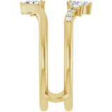 14K Gold Marquise Lab-Grown Diamond Ring Guard - Yellow Gold - view 4