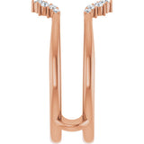 14K Gold Round Natural Diamond Ring Guard III - Rose Gold - view 4