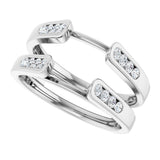 14K Gold Round Lab-Grown Diamond Channel-Set Cathedral-Style Ring Guard - White Gold - view 5