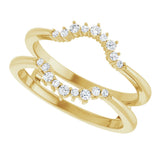 14K Gold Round Natural Diamond Ring Guard III - Yellow Gold - view 5