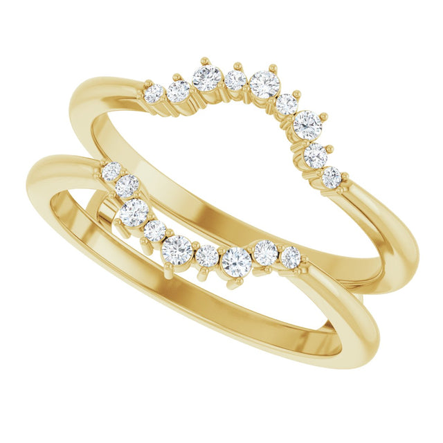14K Gold Round Natural Diamond Ring Guard III - Yellow Gold - view 5