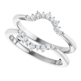 Platinum Round Natural Diamond Ring Guard III - view 5