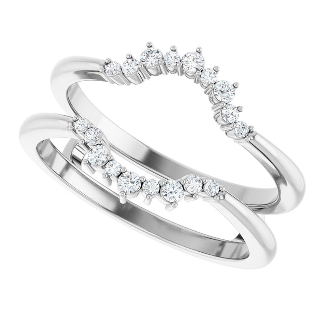 Platinum Round Natural Diamond Ring Guard III - view 5
