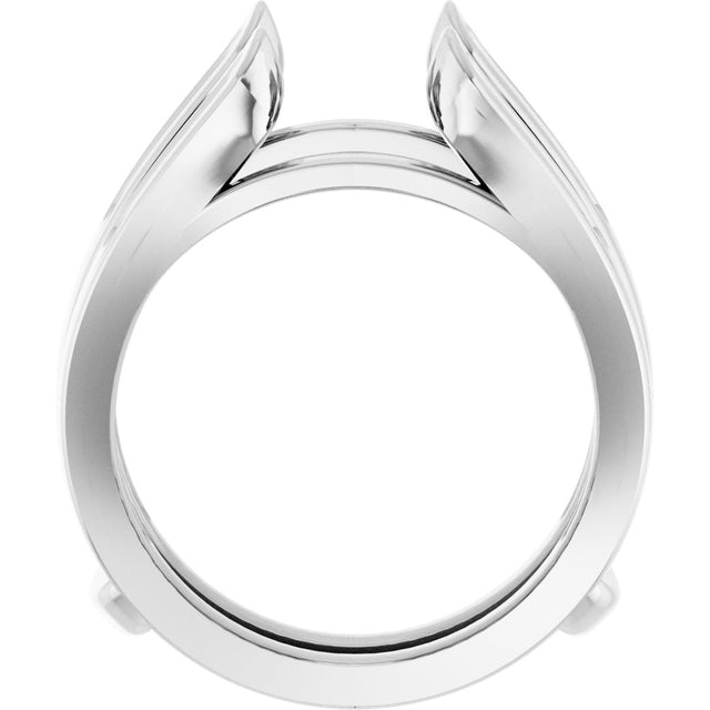14K Gold Round Natural Diamond Channel-Set Cathedral-Style Ring Guard - White Gold - view 2
