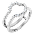 Platinum Round Natural Diamond Ring Guard III