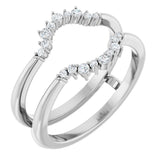 Platinum Round Natural Diamond Ring Guard III