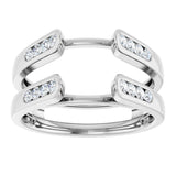 14K Gold Round Lab-Grown Diamond Channel-Set Cathedral-Style Ring Guard - White Gold - view 3