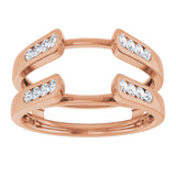 14K Gold Round Lab-Grown Diamond Channel-Set Cathedral-Style Ring Guard - Rose Gold - view 3