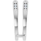 14K Gold Round Lab-Grown Diamond Channel-Set Cathedral-Style Ring Guard - White Gold - view 4