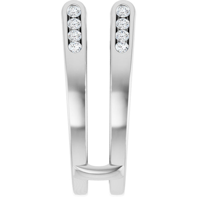 14K Gold Round Lab-Grown Diamond Channel-Set Cathedral-Style Ring Guard - White Gold - view 4