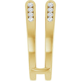 14K Gold Round Lab-Grown Diamond Channel-Set Cathedral-Style Ring Guard - Yellow Gold - view 4