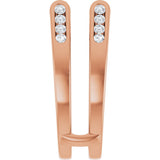 14K Gold Round Lab-Grown Diamond Channel-Set Cathedral-Style Ring Guard - Rose Gold - view 4