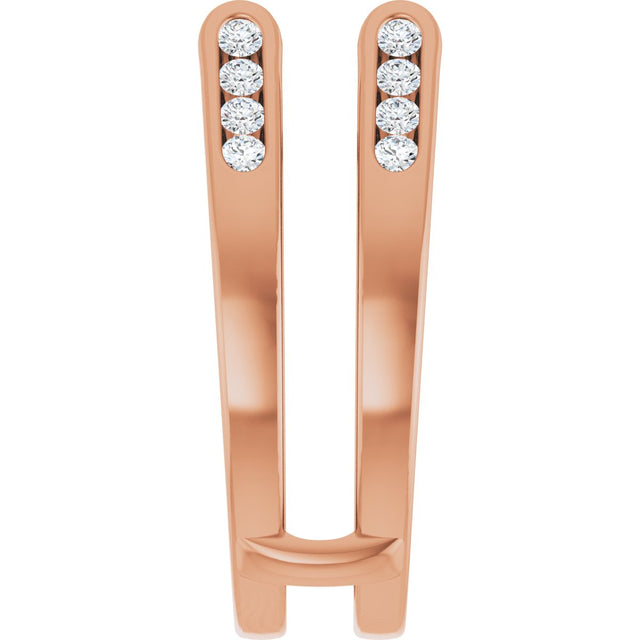 14K Gold Round Lab-Grown Diamond Channel-Set Cathedral-Style Ring Guard - Rose Gold - view 4