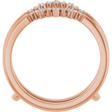 14K Gold Round Natural Diamond Ring Guard III - Rose Gold - view 2
