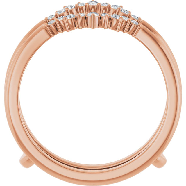 14K Gold Round Natural Diamond Ring Guard III - Rose Gold - view 2