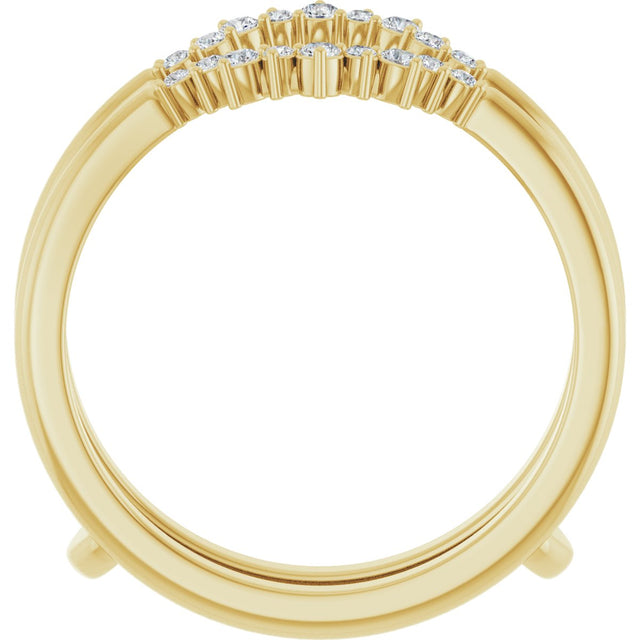 14K Gold Round Natural Diamond Ring Guard III - Yellow Gold - view 2