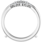 Platinum Round Natural Diamond Ring Guard III - view 2