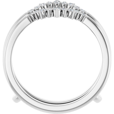 Platinum Round Natural Diamond Ring Guard III - view 2