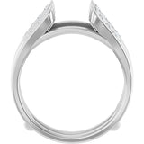 14K Gold Round Lab-Grown Diamond Channel-Set Cathedral-Style Ring Guard - White Gold - view 2