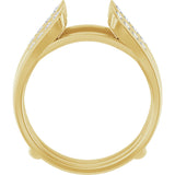 14K Gold Round Lab-Grown Diamond Channel-Set Cathedral-Style Ring Guard - Yellow Gold - view 2
