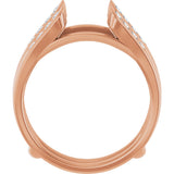 14K Gold Round Lab-Grown Diamond Channel-Set Cathedral-Style Ring Guard - Rose Gold - view 2
