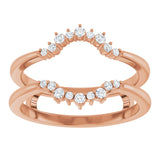 14K Gold Round Natural Diamond Ring Guard III - Rose Gold - view 3