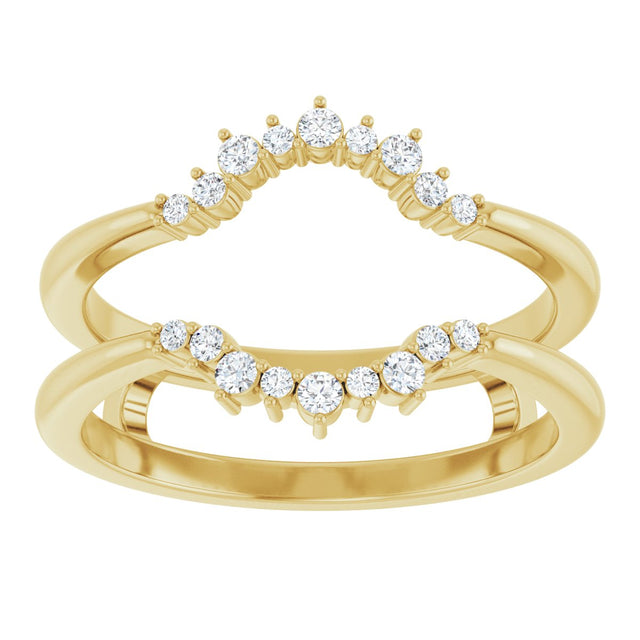 14K Gold Round Natural Diamond Ring Guard III - Yellow Gold - view 3