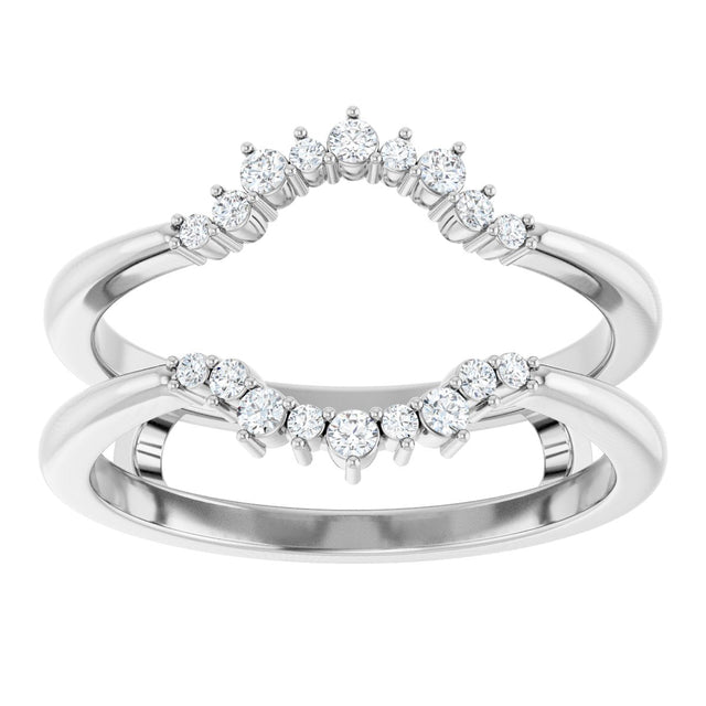 14K Gold Round Natural Diamond Ring Guard III - White Gold - view 3